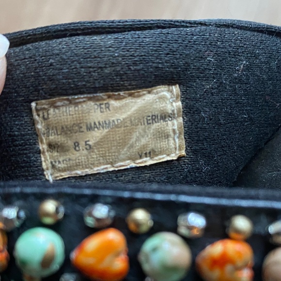 Grazie Black Sandals with Turquoise and Orange Bead Accents - Picture 2 of 5